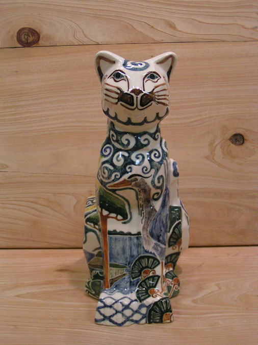 Adele Decorated Cubist Cubist Cat Sitting Up (Front)